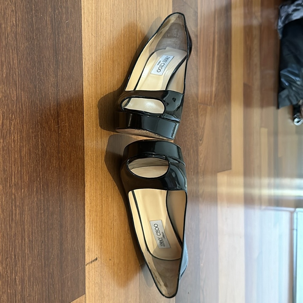 Jimmy Choo Patent Platform Black Pumps - Picture 4 of 5